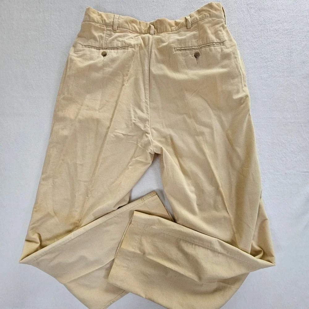 Polo Ralph Lauren Mens Cream Corduroy Pants‎ 34x32 Cotton Straight Leg Trousers